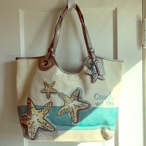Coach Limited Edition Canvas Starfish beach tote